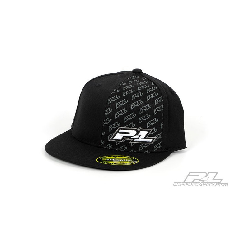 Pro-Line Icon Black Flat Bill FlexFit Hat (S-M)