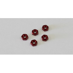 1-N3024A-R Nut(M3x2.4)(Aluminum/Red/5pcs)