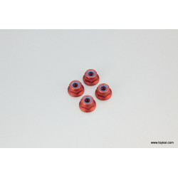 1343 DIS ALU.NYLON LOCK NUT M4 RED