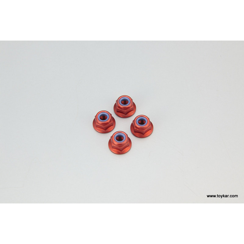 1343 DIS ALU.NYLON LOCK NUT M4 RED