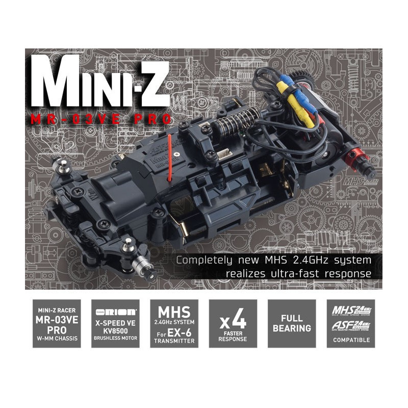 1/27 R/C EP Touring Car MINI-Z Racer MR-03 with ASF2.4GHz System MR-03VE Pro Chassis Set