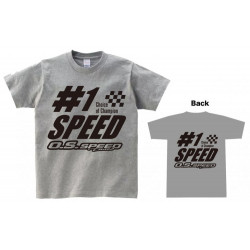 OS79883628 O.S.SPEED No.1 Cotton T-Shirt Gray (XL)