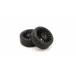 FATH702BKM Premounted Tire FZ02(15-Spoke BK/M/2pcs)