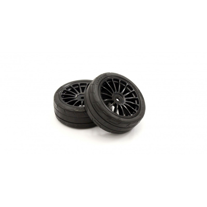 FATH702BKM Premounted Tire FZ02(15-Spoke BK/M/2pcs)