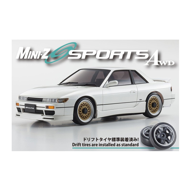 1/27 R/C EP Touring Car MINI-Z AWD FHS2.4GHz MA-020 Sports NISSAN SILVIA K’s (S13) with Aero kit Pearl White with LED