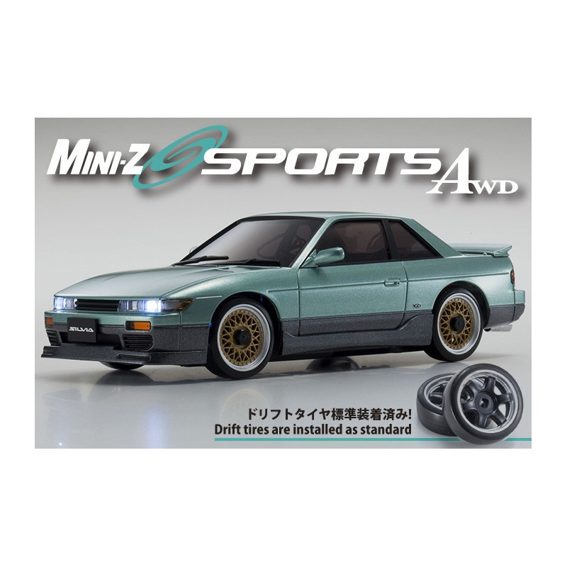 1/27 R/C EP Touring Car MINI-Z AWD FHS2.4GHz MA-020 Sports NISSAN SILVIA K’s (S13) with Aero kit Lime Green Two-tone with LED