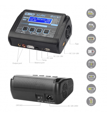 HT-RC C150 10A AC/DC RC Battery for LiPo LiHV LiFe Lilon NiCd NiMh Pb Battery Discharger Balance Charger EU Plug