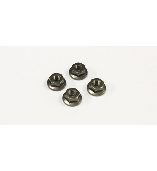 1-N4045FA-GM Nut(M4x4.5)Flanged (Alumi/Gunmetal/4pcs)