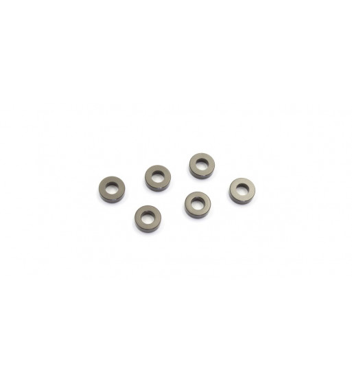 W0142GM Aluminum Collar (3x6x2mm/Gunmetal/6pcs)