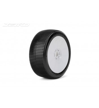 JETKO POWER MARCO PRE-GLUED WITH WHITE WHEEL 1/8 BUGGY RACING TIRE 1 PAIR
