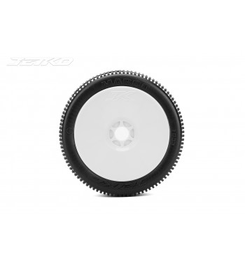 JETKO POWER MARCO PRE-GLUED WITH WHITE WHEEL 1/8 BUGGY RACING TIRE 1 PAIR