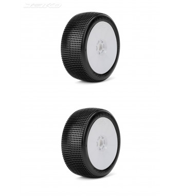 JETKO POWER MARCO PRE-GLUED WITH WHITE WHEEL 1/8 BUGGY RACING TIRE 1 PAIR