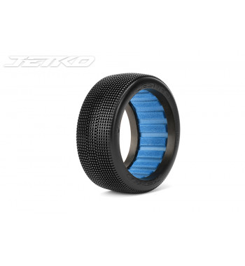 JETKO POWER LESNAR PRE-GLUED WITH WHITE WHEEL 1/8 BUGGY RACING TIRE 1 PAIR