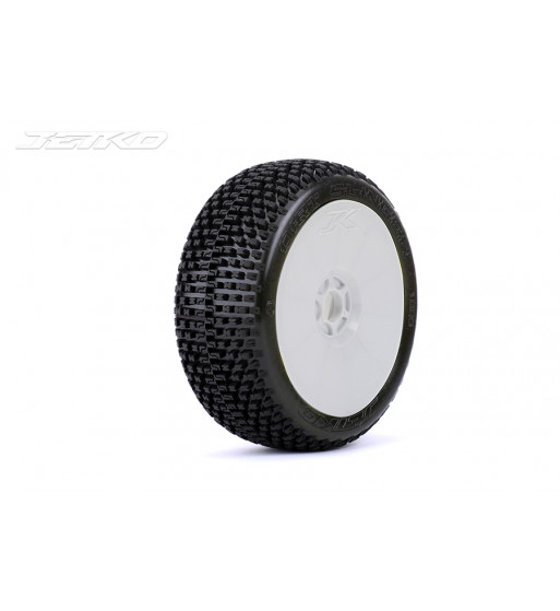 JETKO POWER DIRT SLINGE PRE-GLUED WITH WHITE WHEEL 1/8 BUGGY RACING TIRE 1 PAIR