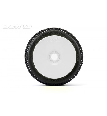 JETKO POWER DIRT SLINGE PRE-GLUED WITH WHITE WHEEL 1/8 BUGGY RACING TIRE 1 PAIR