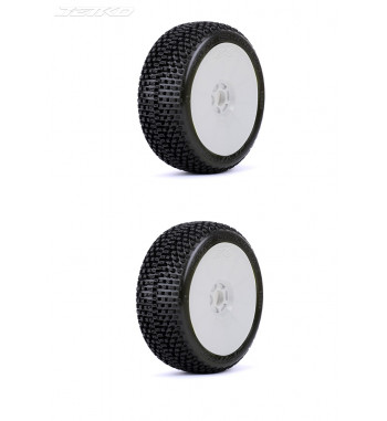 JETKO POWER DIRT SLINGE PRE-GLUED WITH WHITE WHEEL 1/8 BUGGY RACING TIRE 1 PAIR