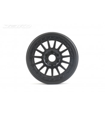 JETKO POWER BLACK PHOENIX MEDIUM SOFT PRE-GLUED WITH BLACK WHEEL 1/8 GT ONROAD TIRE 1 PAIR