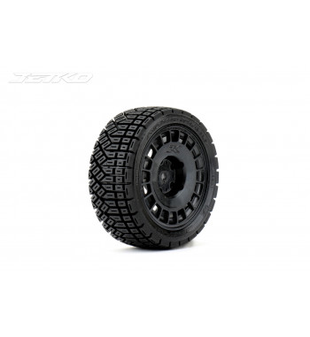 JETKO POWER AVANTGARDE MEDIUM SOFT PRE-GLUED WITH BLACK WHEEL 1/10 RALLY 4 TIRES