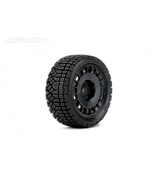 JETKO POWER AVANTGARDE MEDIUM SOFT PRE-GLUED WITH BLACK WHEEL 1/10 RALLY 4 TIRES