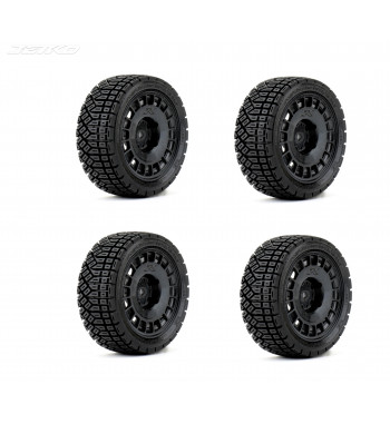 JETKO POWER AVANTGARDE MEDIUM SOFT PRE-GLUED WITH BLACK WHEEL 1/10 RALLY 4 TIRES