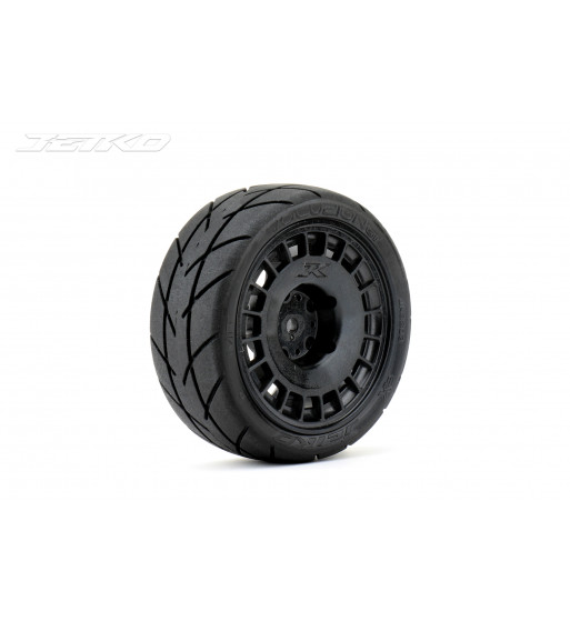 JETKO POWER EVOLUTION MEDIUM SOFT PRE-GLUED WITH BLACK WHEEL 1/10 ONROAD 4 TIRES