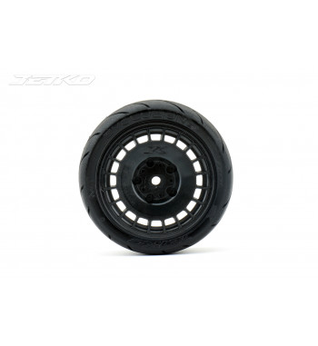 JETKO POWER EVOLUTION MEDIUM SOFT PRE-GLUED WITH BLACK WHEEL 1/10 ONROAD 4 TIRES