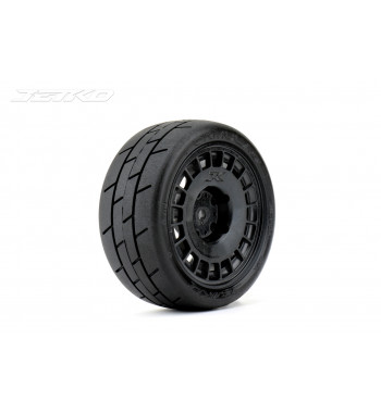JETKO POWER FORMULA MEDIUM SOFT PRE-GLUED WITH BLACK WHEEL 1/10 ONROAD 4 TIRES