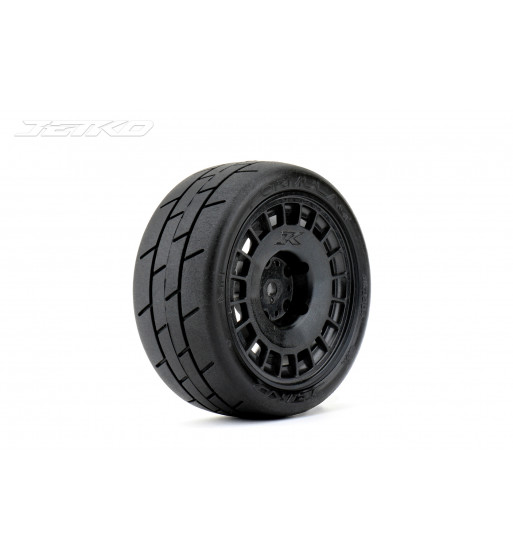 JETKO POWER FORMULA MEDIUM SOFT PRE-GLUED WITH BLACK WHEEL 1/10 ONROAD 4 TIRES