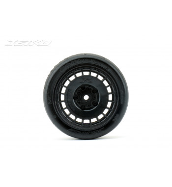 JETKO POWER FORMULA MEDIUM SOFT PRE-GLUED WITH BLACK WHEEL 1/10 ONROAD 4 TIRES