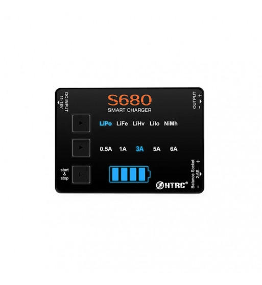 HTRCS680 Mini Smart Battery Charger AC DC 80W 6A For RC 1-6S Lipo/Life/LiHv/Lilon/NiMh Batteries Balance Charger