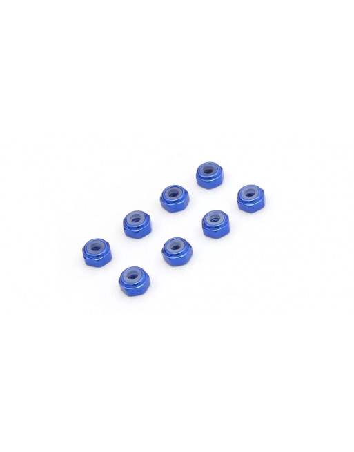 MZW128BL M2 Alu. Nylon Color Nut 8pcs(Blue)