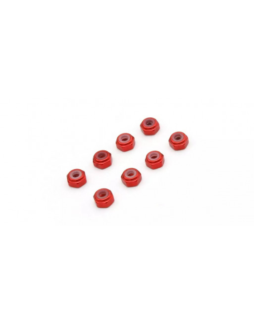 MZW128R M2 Alu. Nylon Color Nut 8pcs (Red)