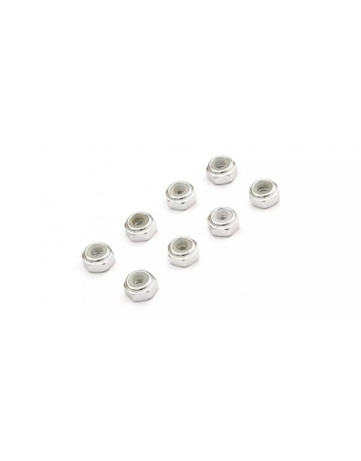 MZW128S M2 Alu. Nylon Color Nut 8pcs (Silver)